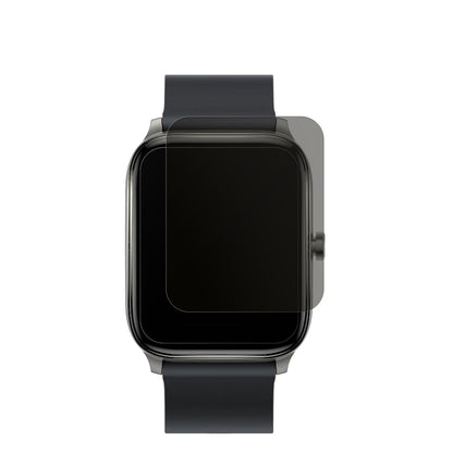 HaylouGST Smartwatch mit aufgebrachtem dipos Displayschutz, der seitliche Einblicke blockiert