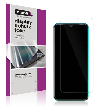 Klare Displayschutzfolie von dipos passend für Tecno Spark 7T, präziser Zuschnitt und blasenfrei montiert