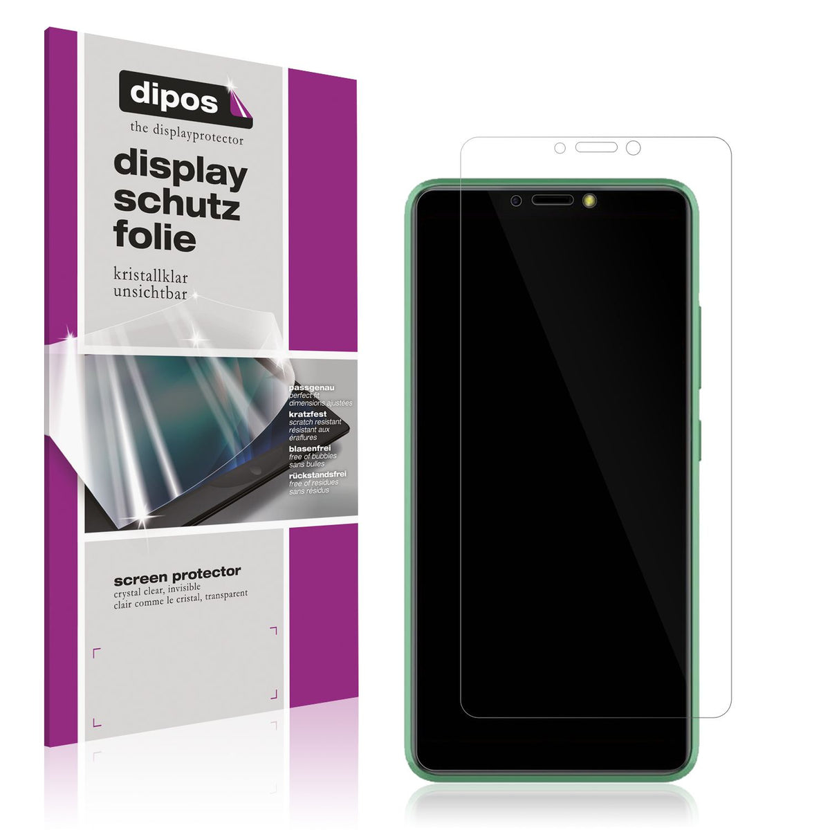 Klare Displayschutzfolie von dipos passend für Walton Primo F10, präziser Zuschnitt und blasenfrei montiert