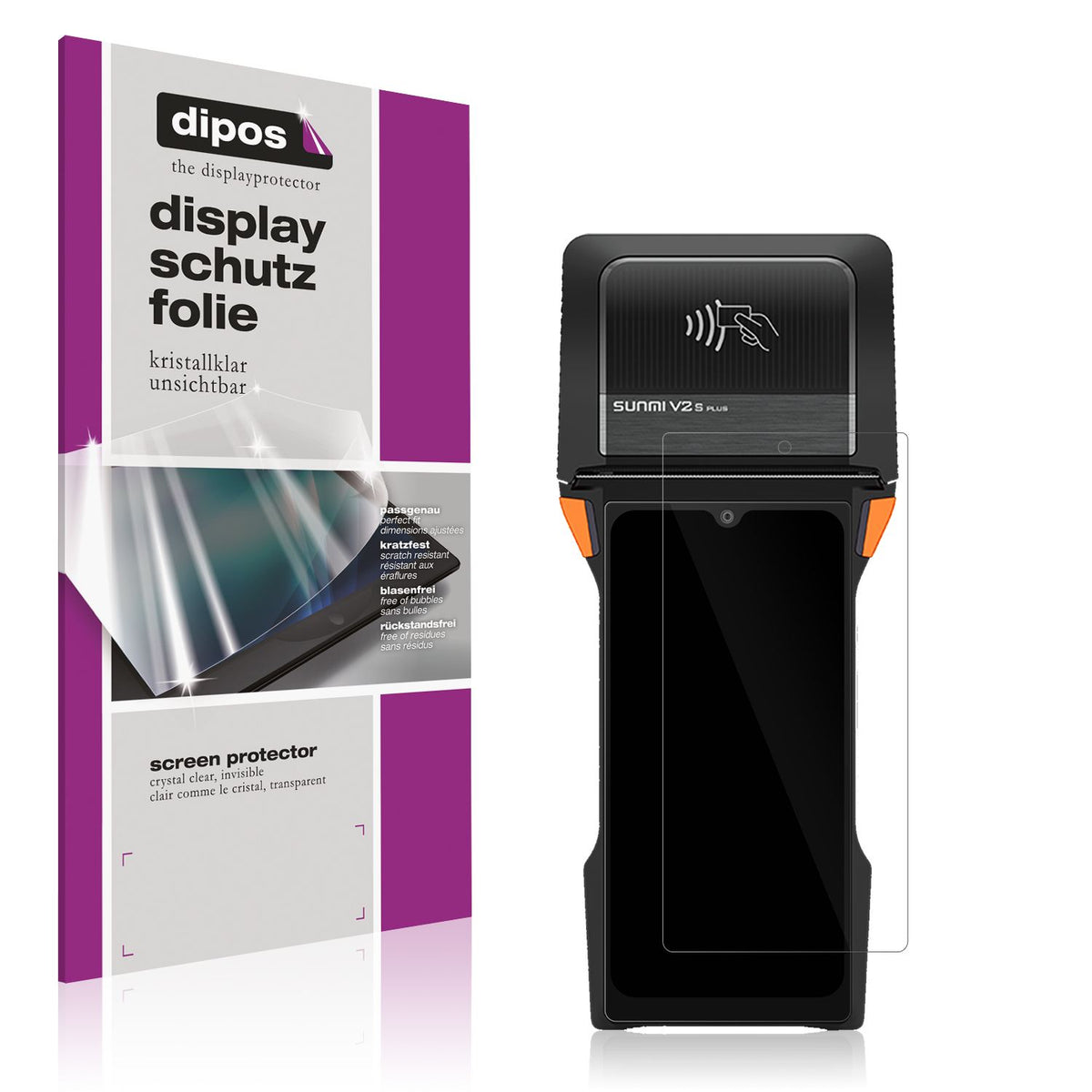 4x Schutzfolie klar für sunmi V2s Plus Display-Schutzfolie