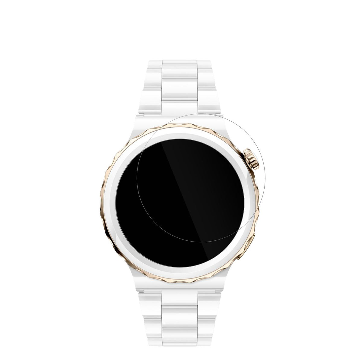 HuaweiWatch GT3 Pro Ceramic (43mm) mit aufgebrachter dipos Displayschutzfolie, glasklare Darstellung ohne Einschränkungen