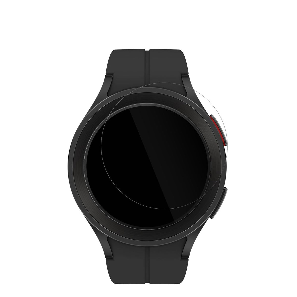 SamsungGalaxy Watch 5 Pro LTE mit aufgebrachter dipos Displayschutzfolie, glasklare Darstellung ohne Einschränkungen
