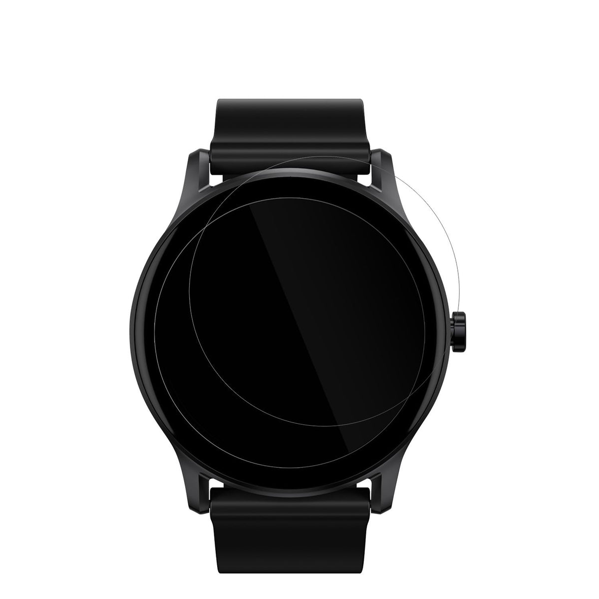 HaylouGS Smartwatch mit aufgebrachter dipos Displayschutzfolie, glasklare Darstellung ohne Einschränkungen