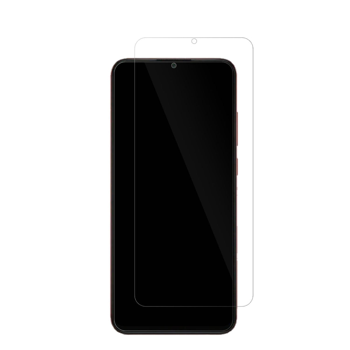 SamsungGalaxy F04 mit aufgebrachter dipos Displayschutzfolie, glasklare Darstellung ohne Einschränkungen