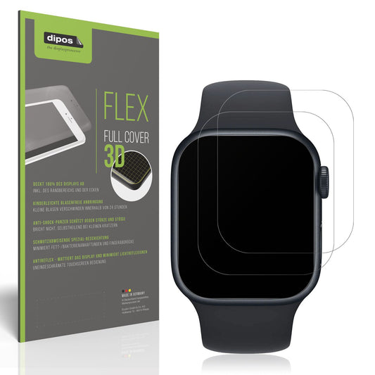 2x Full Cover Schutzfolie matt für Apple Watch Series 8 45mm