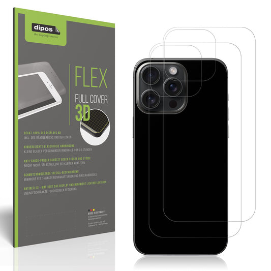 2x Full Cover Schutzfolie matt für Apple iPhone 16 Pro Rückseite