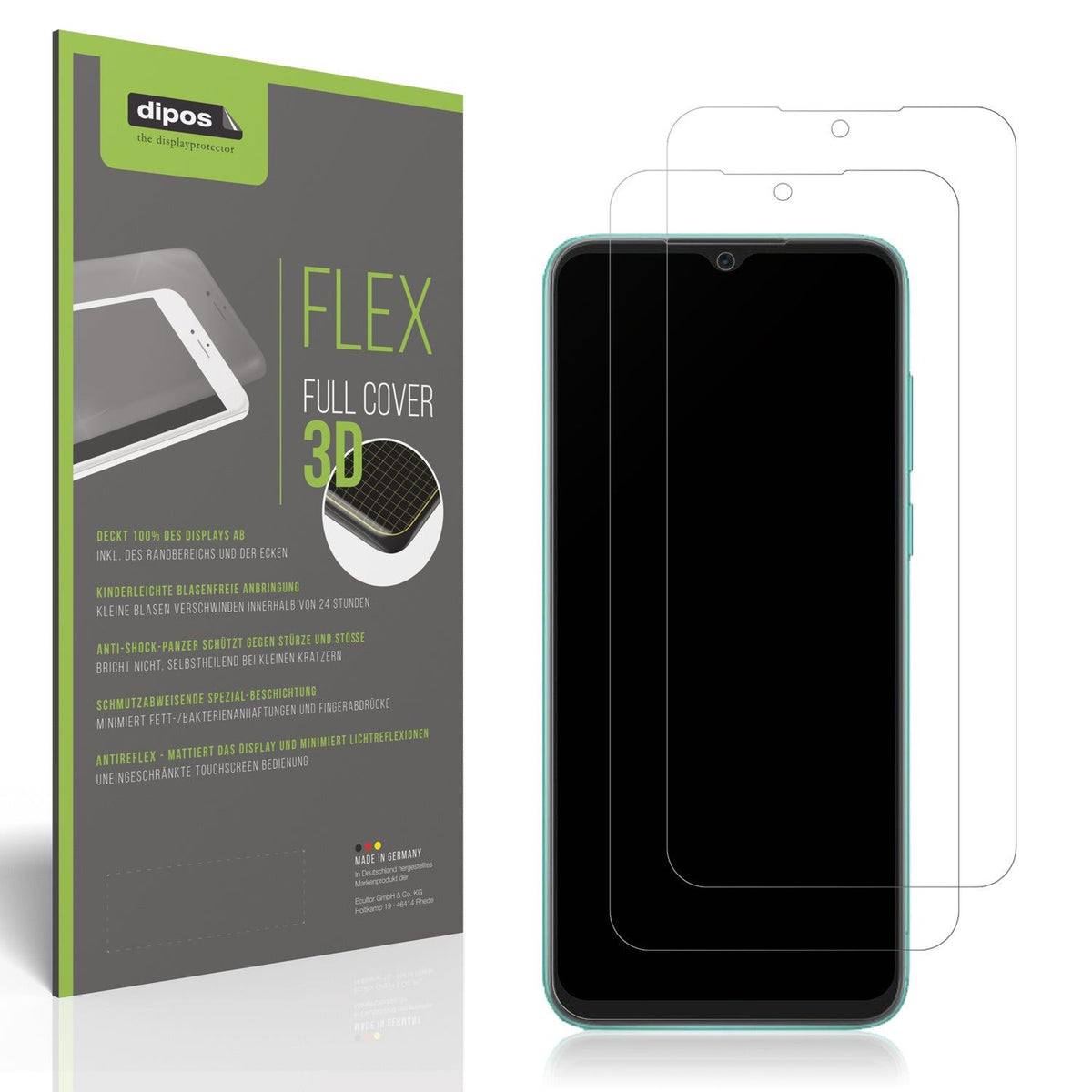 2x Full Cover Schutzfolie matt für Blackview A55 Pro