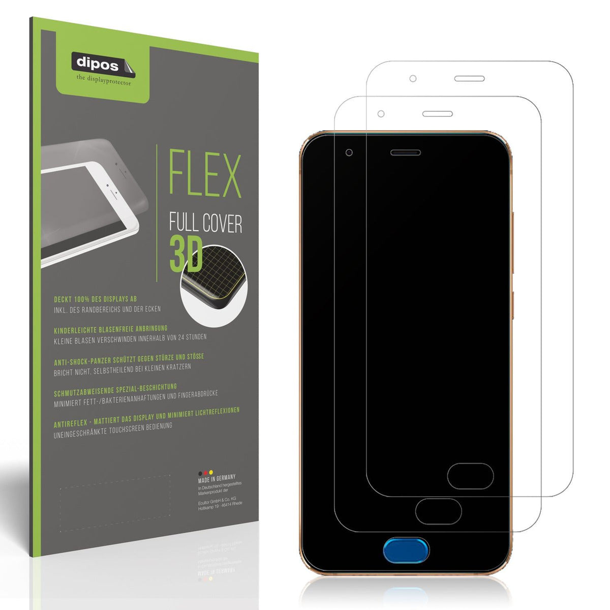 2x Full Cover Schutzfolie matt für Xiaomi Mi Note 3
