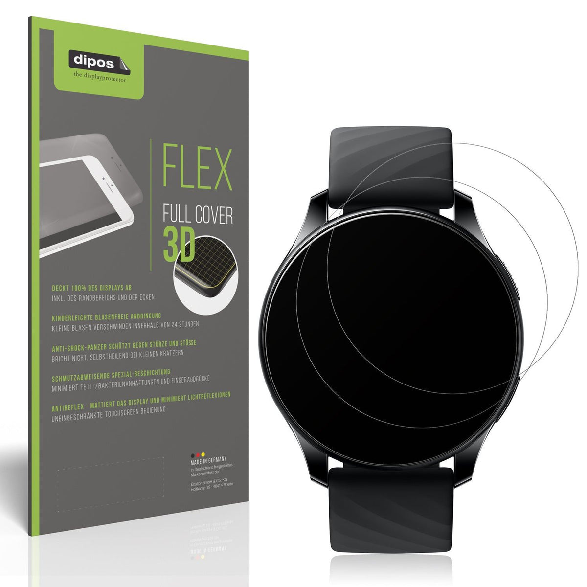 2x Full Cover Schutzfolie matt für OnePlus Nord Smartwatch