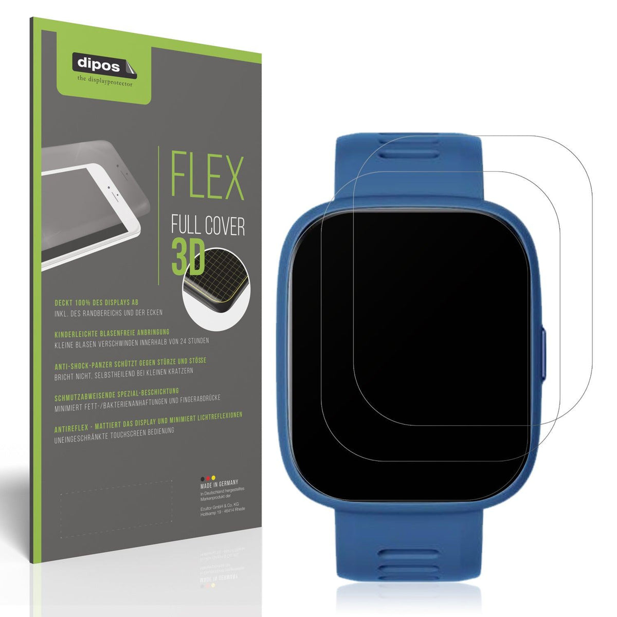 2x Full Cover Schutzfolie matt für BiggerFive Smartwatch Kinder