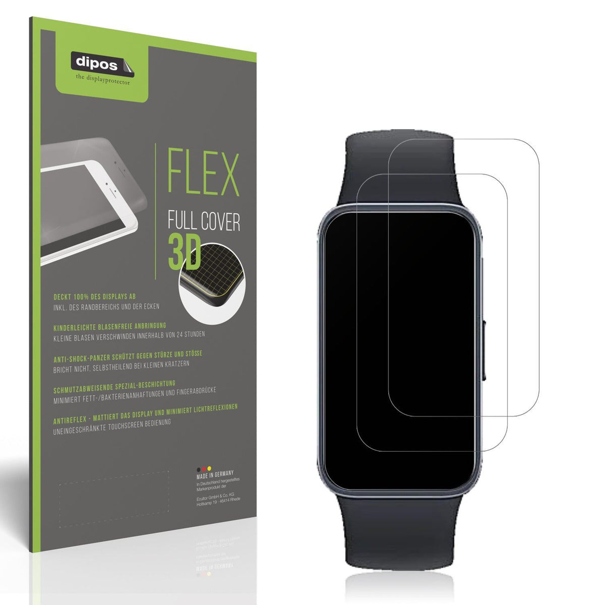 2x Full Cover Schutzfolie matt für Huawei Band 10