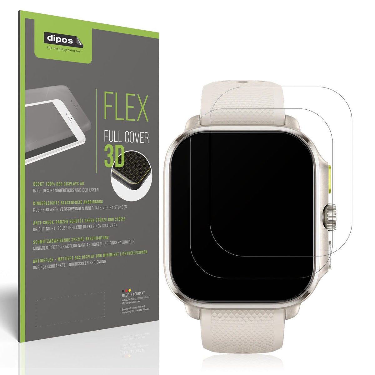 2x Full Cover Schutzfolie matt für Amazfit Cheetah Square