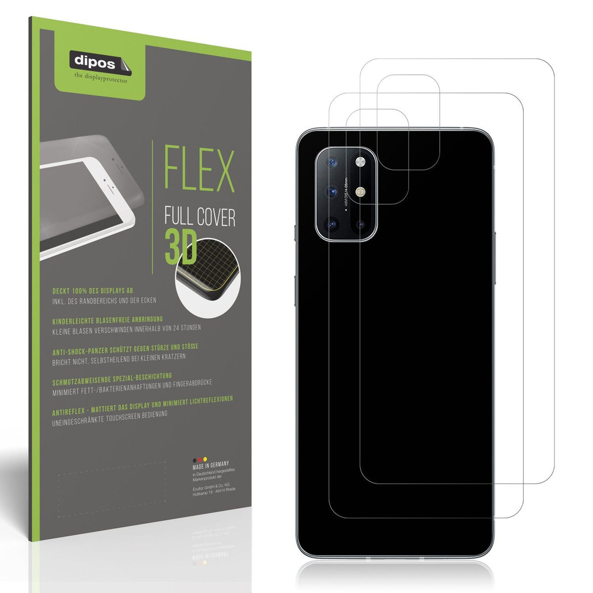 2x Full Cover Schutzfolie matt für OnePlus 8T Rueckseite