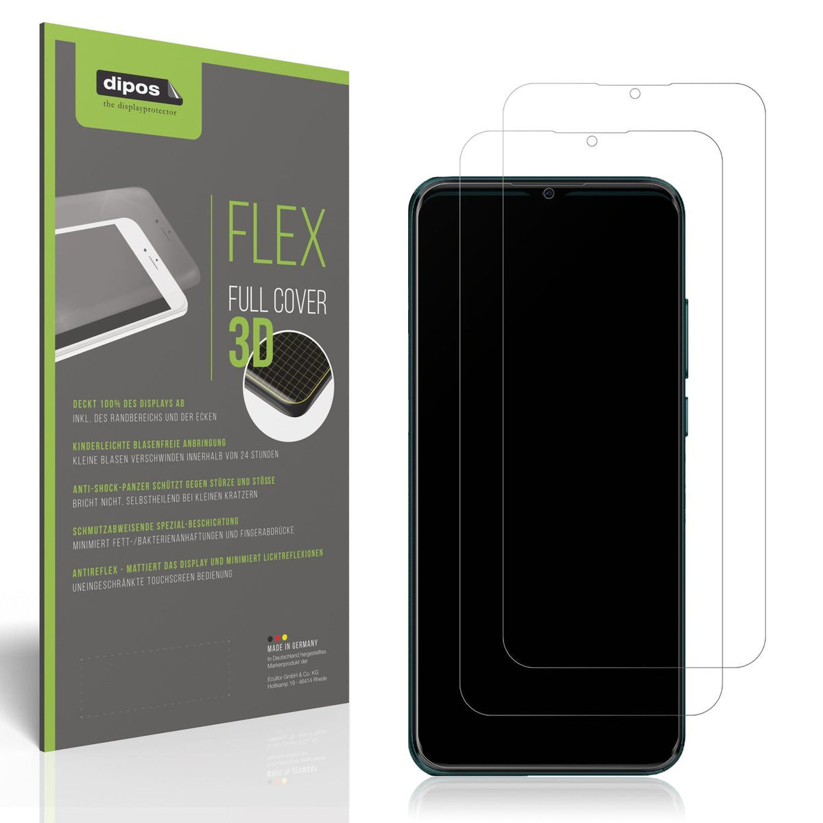 2x Full Cover Schutzfolie matt für Mobicel P12