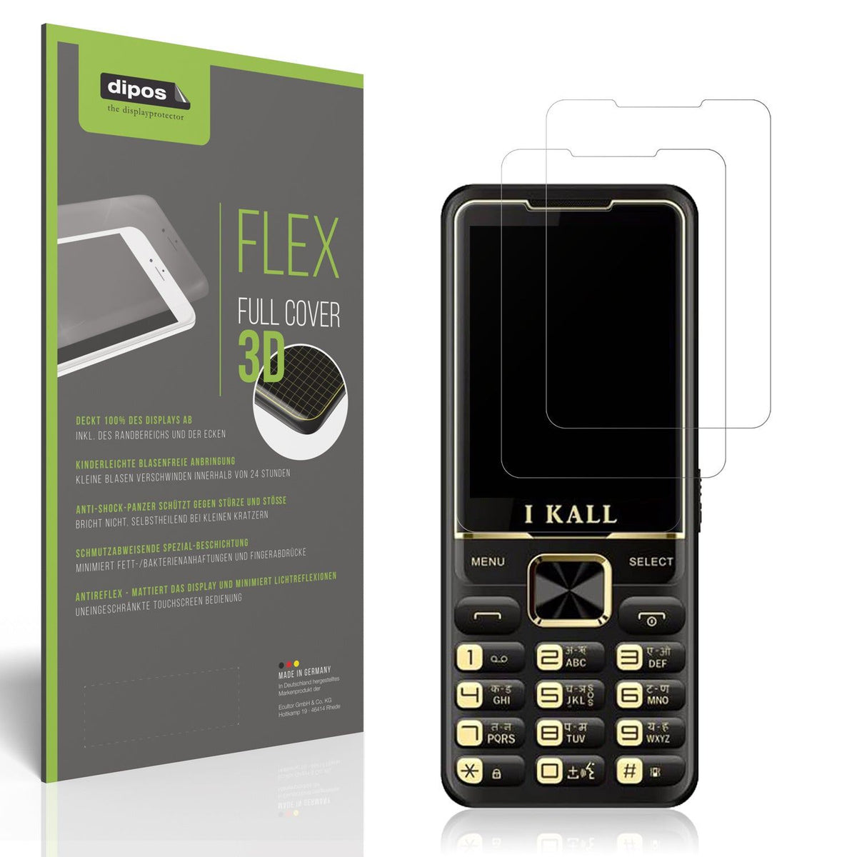 2x Full Cover Schutzfolie matt für iKall K99 Pro