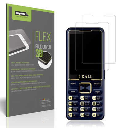 2x Full Cover Schutzfolie matt für I Kall K20 Pro