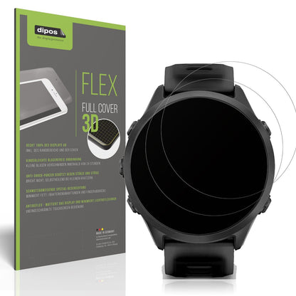 2x Full Cover Schutzfolie matt für Garmin Forerunner 570 47mm