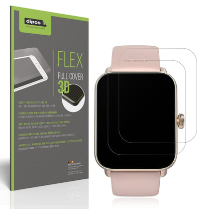 2x Full Cover Schutzfolie matt für Hama Smartwatch 6010