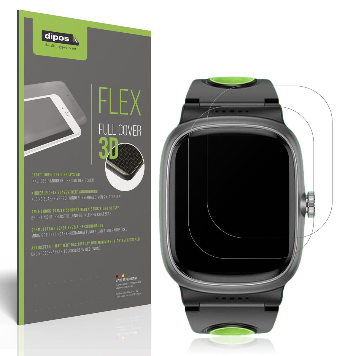2x Full Cover Schutzfolie matt für anyloop Kinder Smartwatch