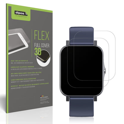 2x Full Cover Schutzfolie matt für Qnix Smartwatch