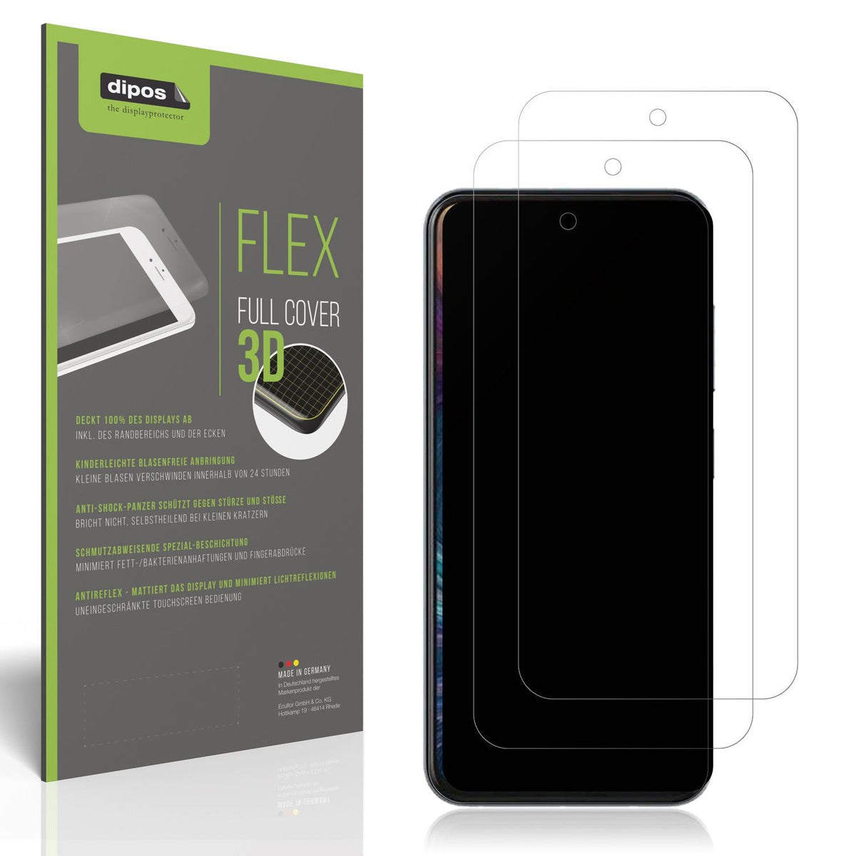 2x Full Cover Schutzfolie matt für ZTE Axon 70