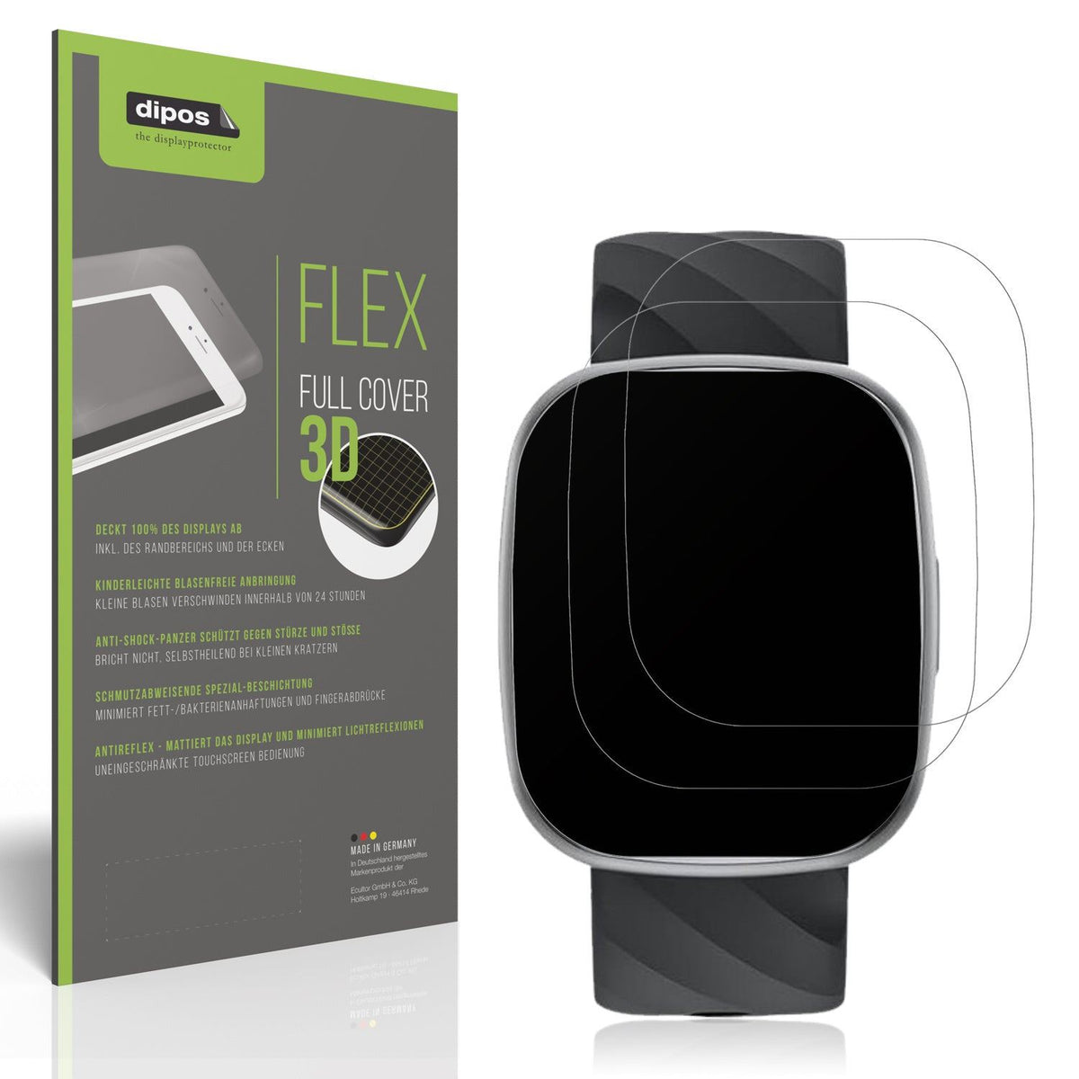 2x Full Cover Schutzfolie matt für Catgiff A22 Smartwatch