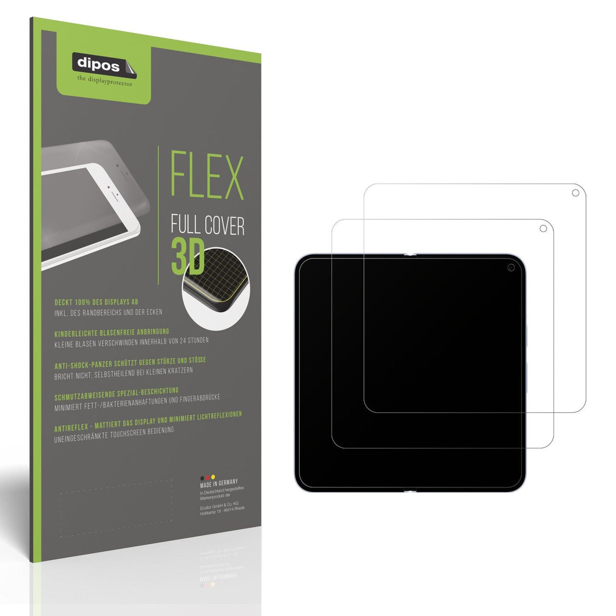 2x Full Cover Schutzfolie matt für Google Pixel 10 Pro Fold Innenseite
