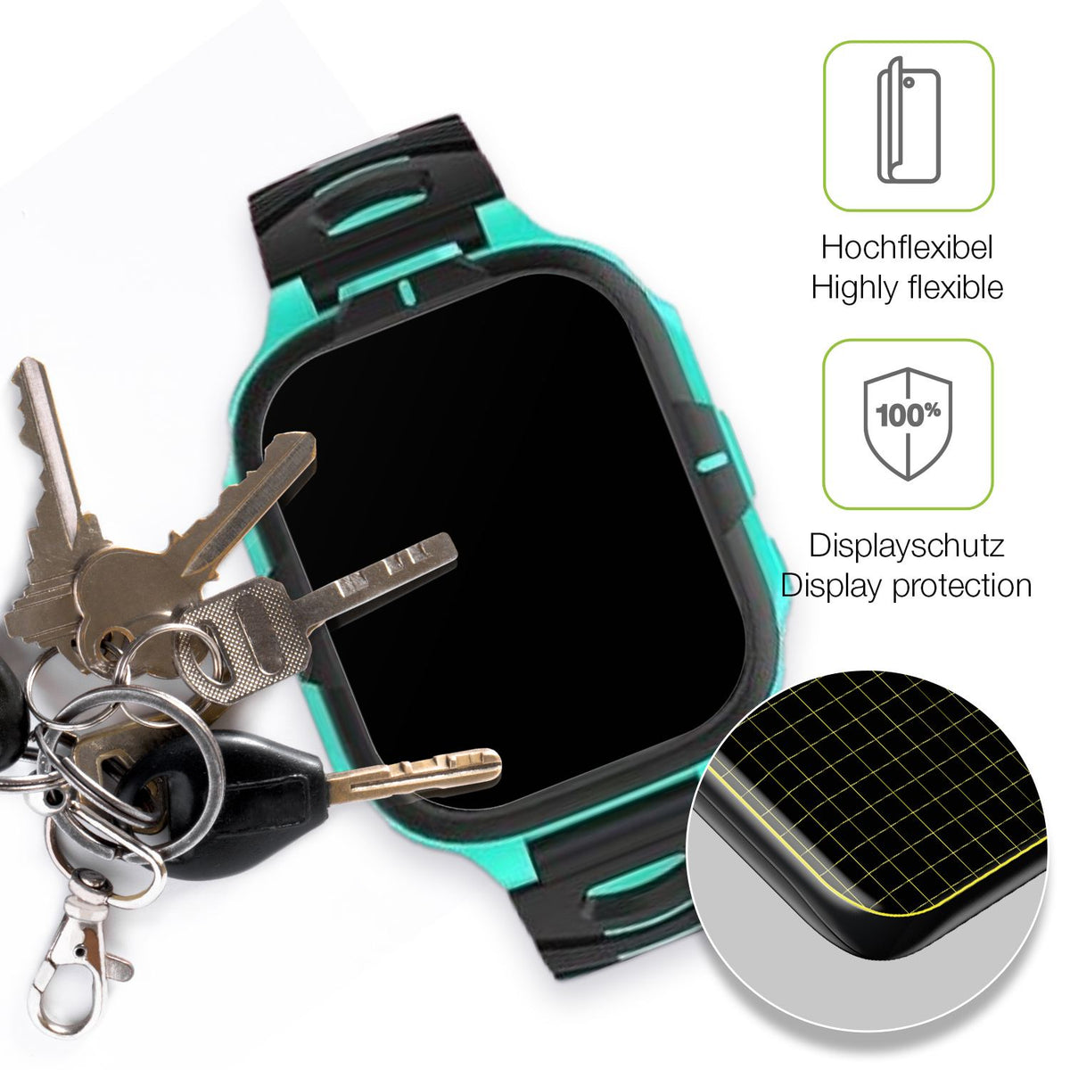 2x Full Cover Schutzfolie matt für Elejafe Smartwatch Kinder