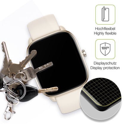 2x Full Cover Schutzfolie matt für Amazfit GTS 4 mini