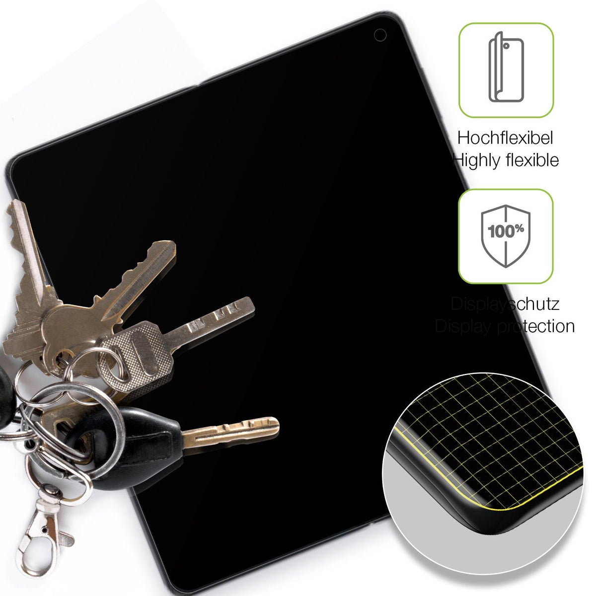 2x Full Cover Schutzfolie matt für Huawei Mate X3 Innenseite