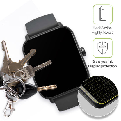 2x Full Cover Schutzfolie matt für Fitpolo IDW20 Smartwatch
