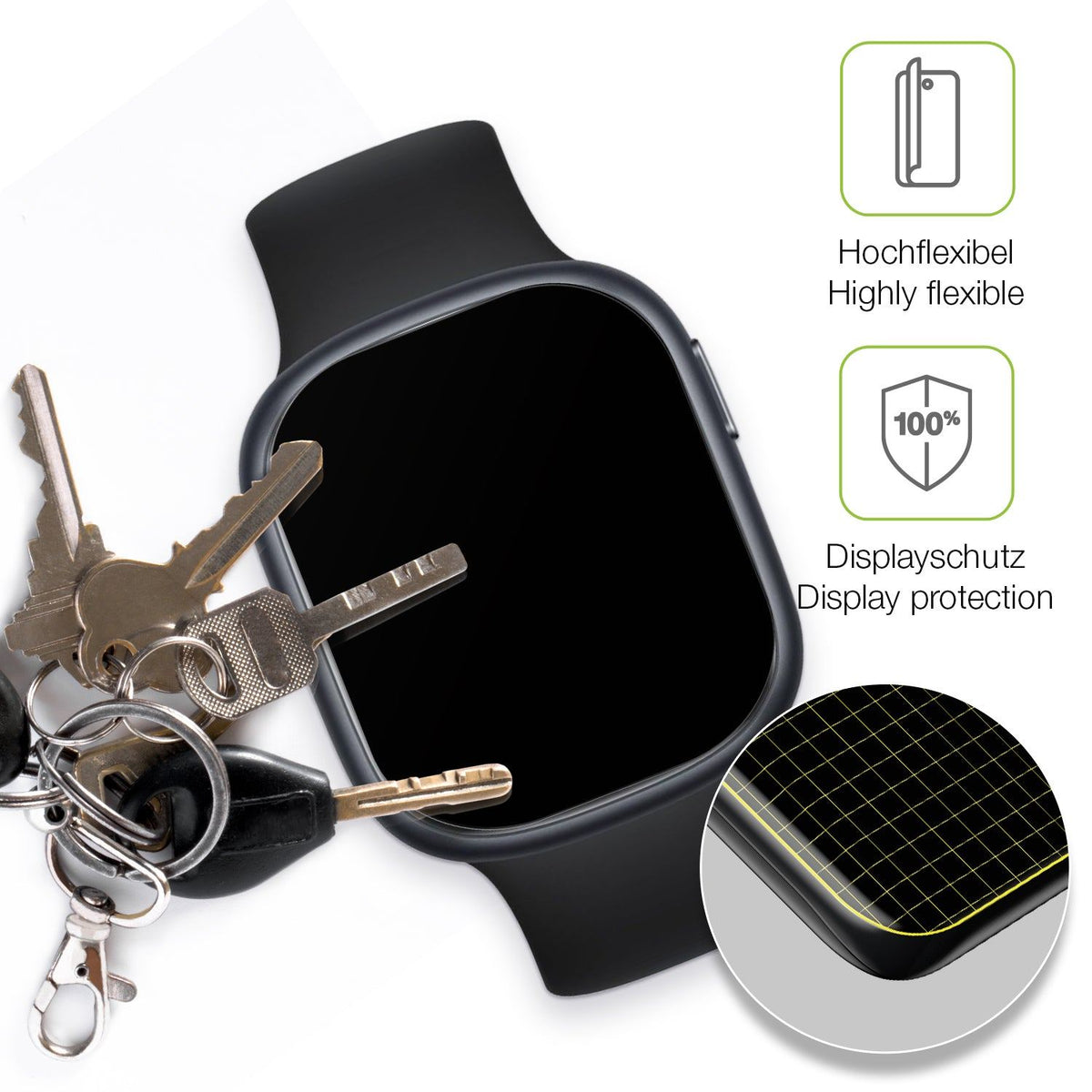 2x Full Cover Schutzfolie matt für Honor Watch 4