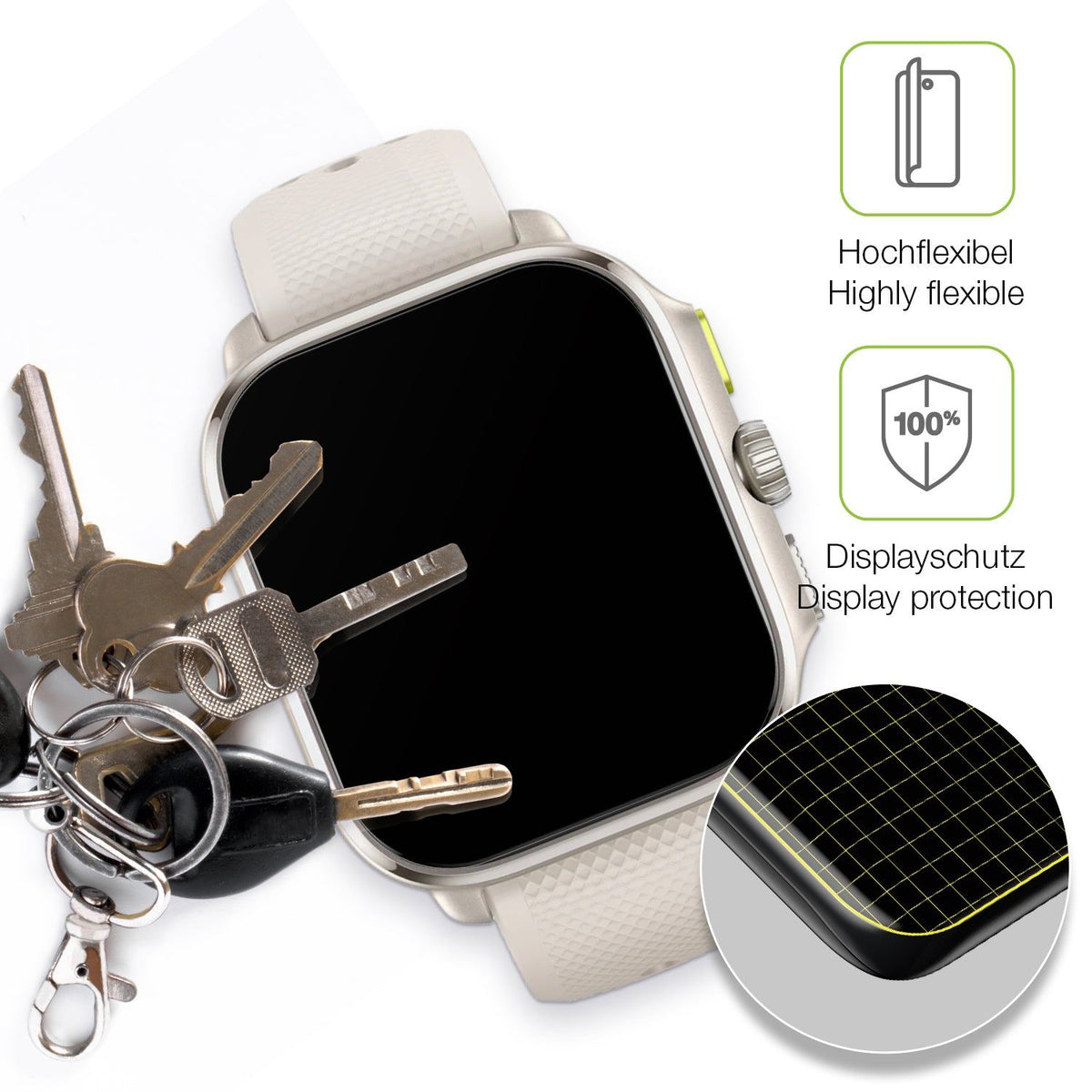 2x Full Cover Schutzfolie matt für Amazfit Cheetah Square