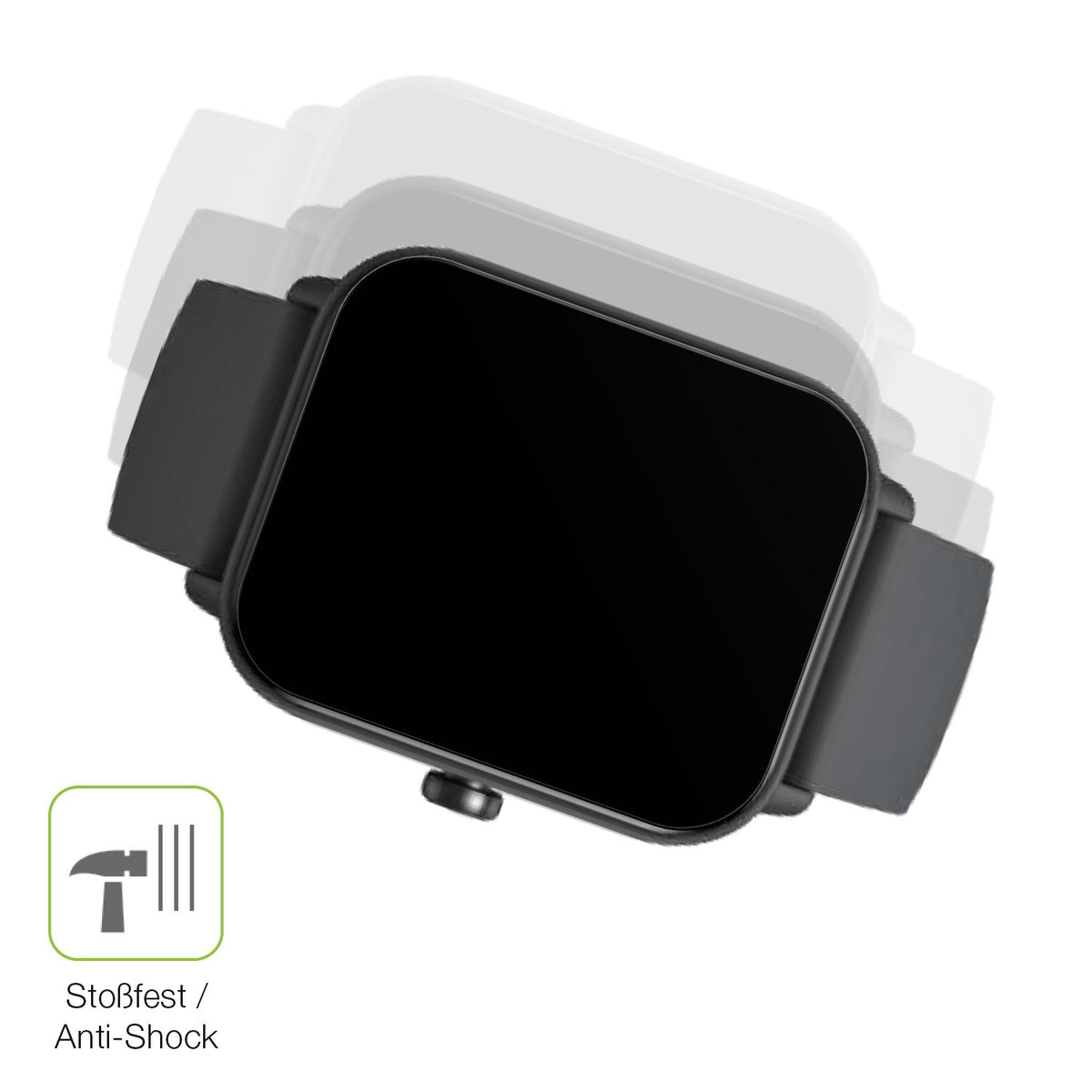 Schutz gegen Kratzer auf dem Fitpolo IDW19 Smartwatch Glas durch Schlüssel, Stöße gegen die Tischkante oder Stürze