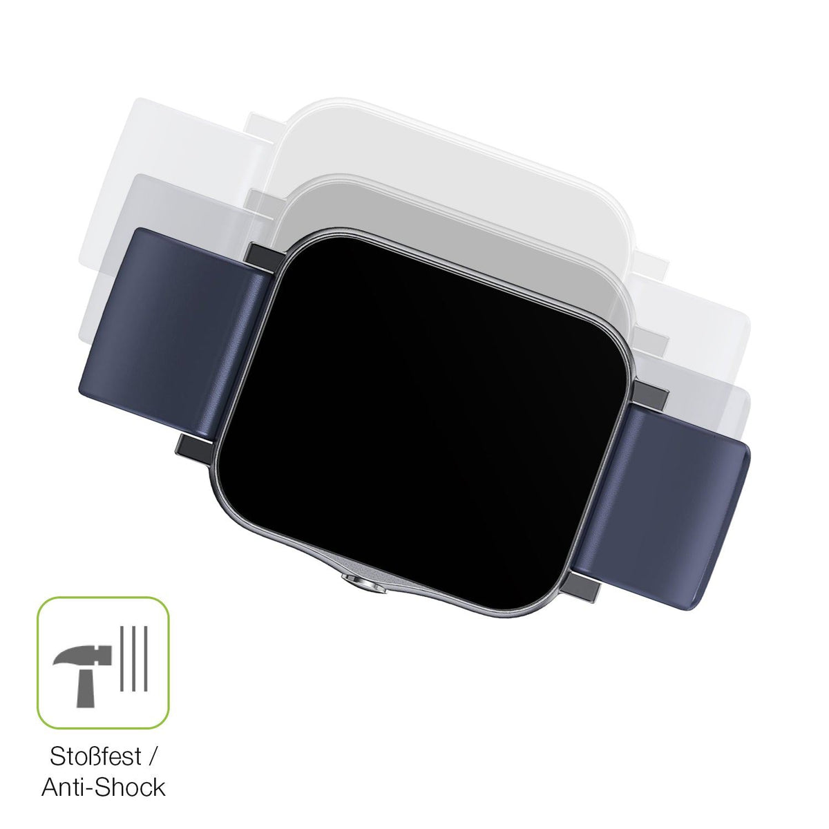 2x Full Cover Schutzfolie matt für Qnix Smartwatch