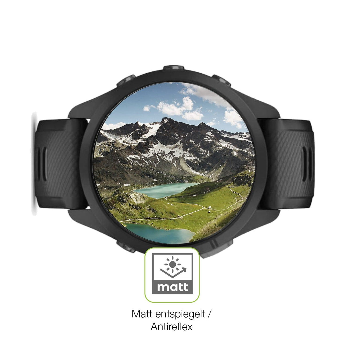 2x Full Cover Schutzfolie matt für Garmin Forerunner 265 46mm