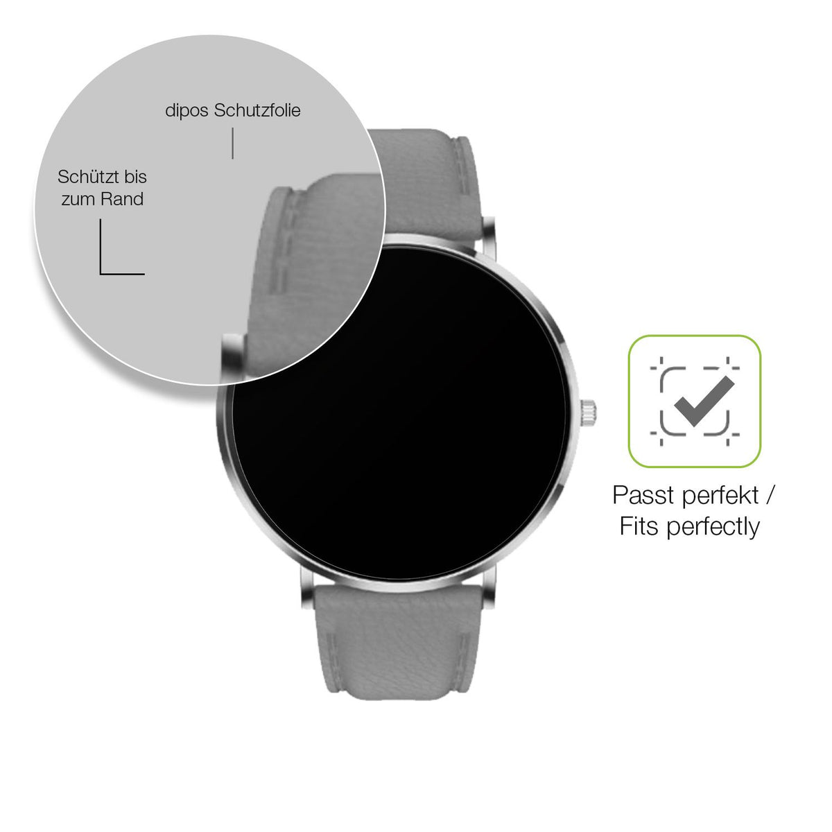 2x Full Cover Schutzfolie matt für Pireware Slim Smartwatch