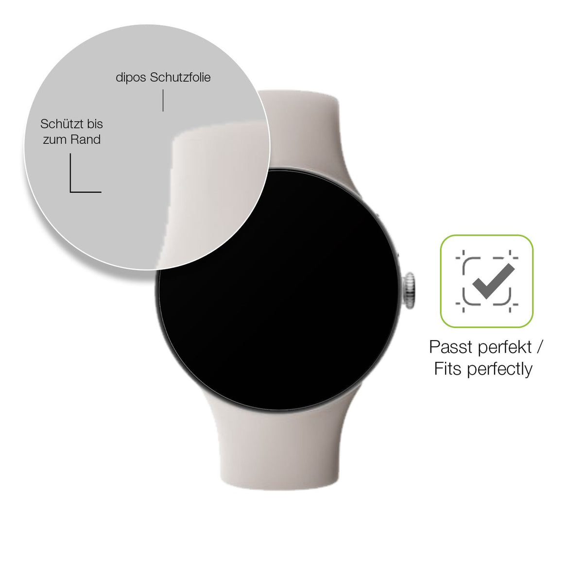 2x Full Cover Schutzfolie matt für Google Pixel Watch 4 41mm