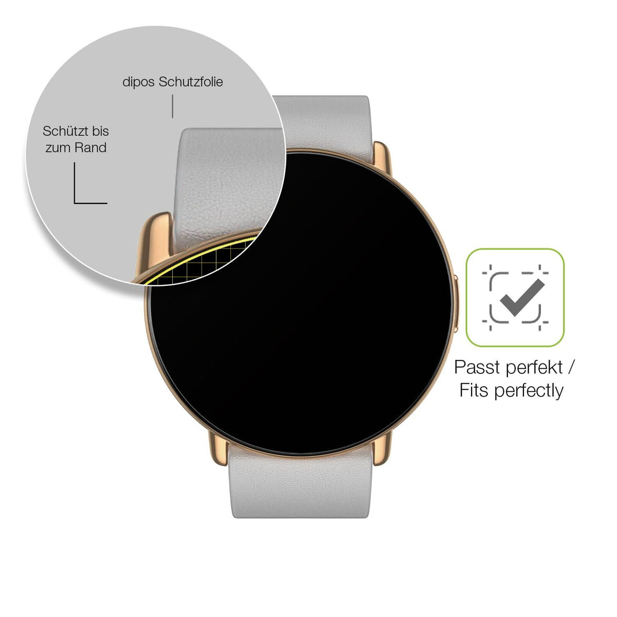 2x Full Cover Schutzfolie matt für Zepp E Smartwatch