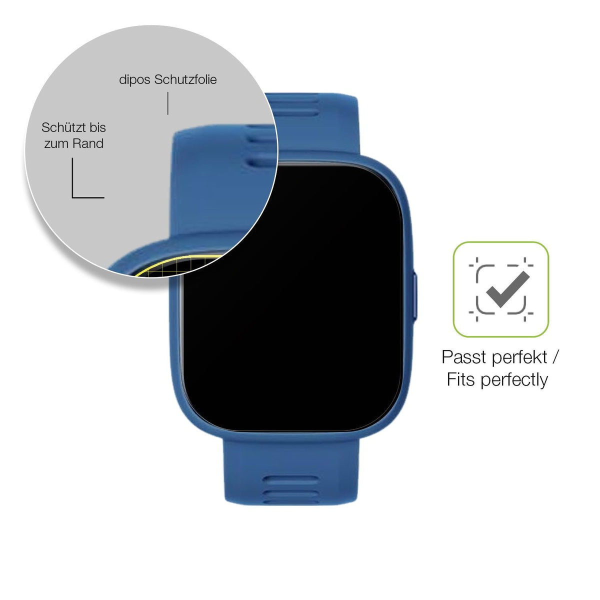 2x Full Cover Schutzfolie matt für BiggerFive Smartwatch Kinder