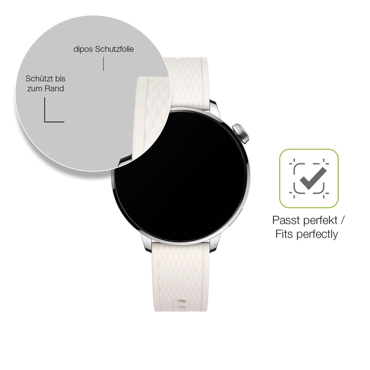 2x Full Cover Schutzfolie matt für Oppo Watch X2 Mini