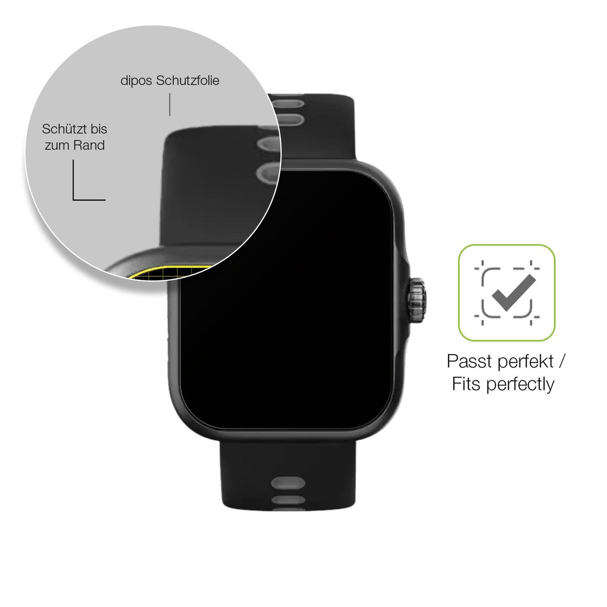 2x Full Cover Schutzfolie matt für CW Watch S1