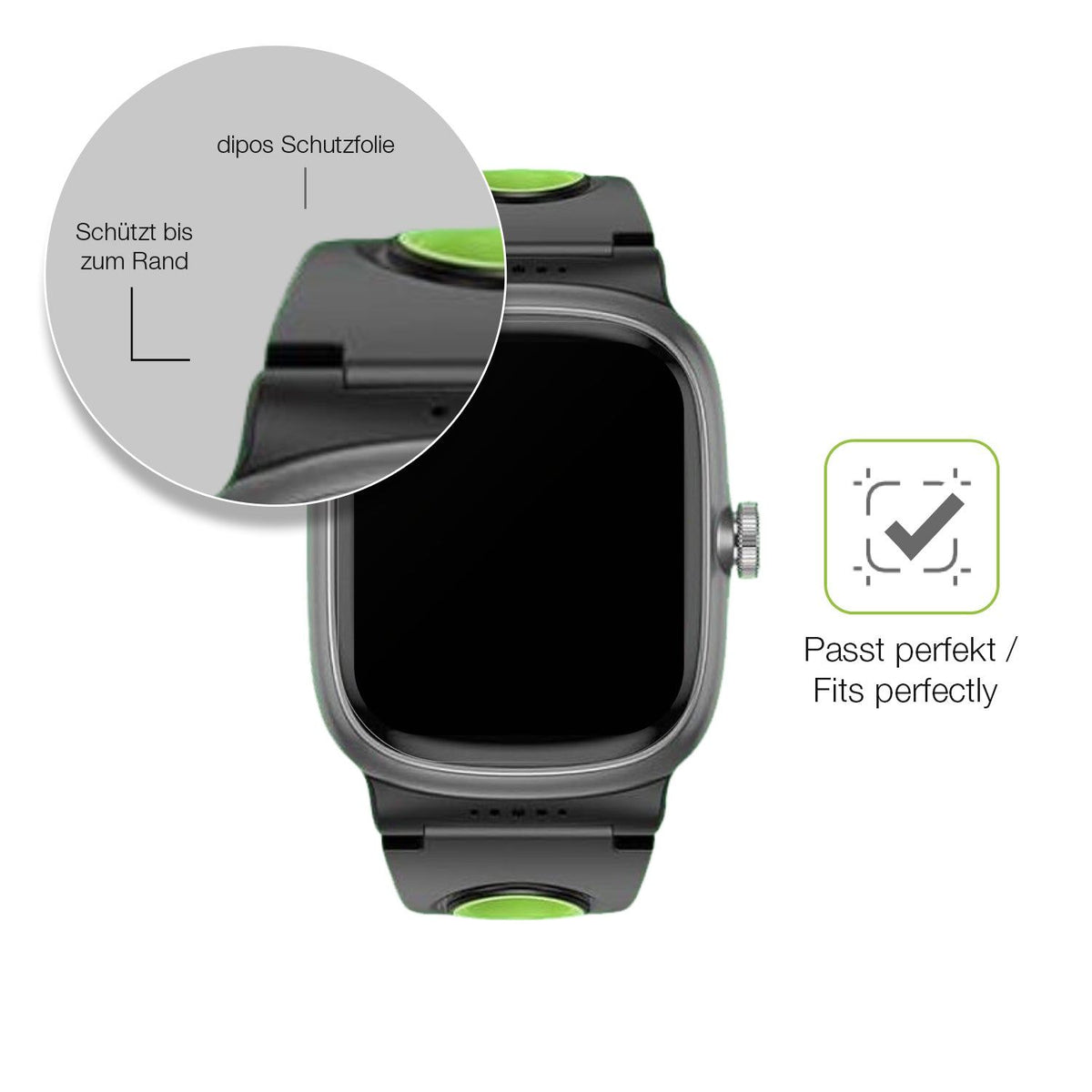 2x Full Cover Schutzfolie matt für anyloop Kinder Smartwatch
