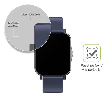 2x Full Cover Schutzfolie matt für Qnix Smartwatch