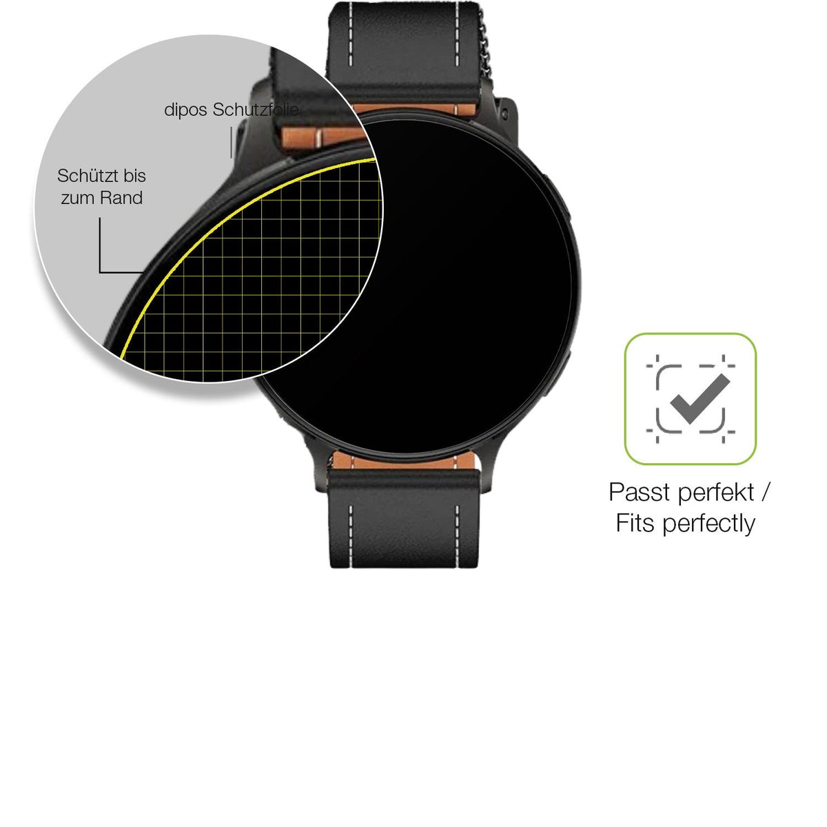 2x Full Cover Schutzfolie matt für Pireware Nano Smartwatch