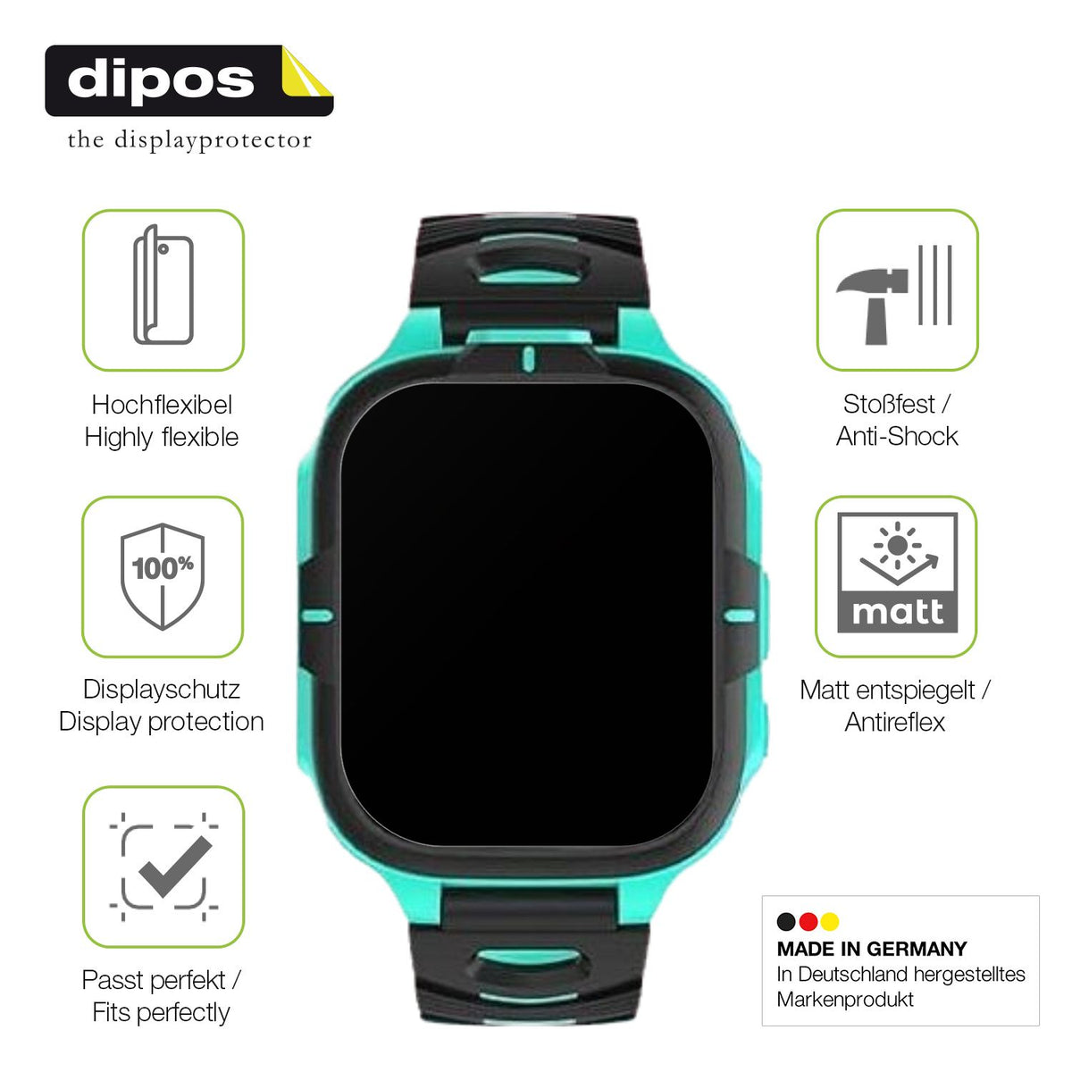 2x Full Cover Schutzfolie matt für Elejafe Smartwatch Kinder