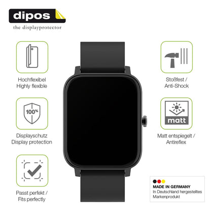 2x Full Cover Schutzfolie matt für Matast Smartwatch