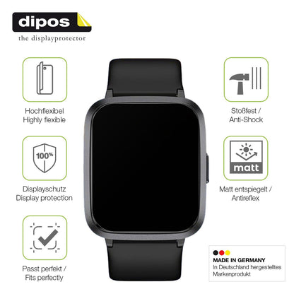 2x Full Cover Schutzfolie matt für LETSACTIV ID205U Smartwatch