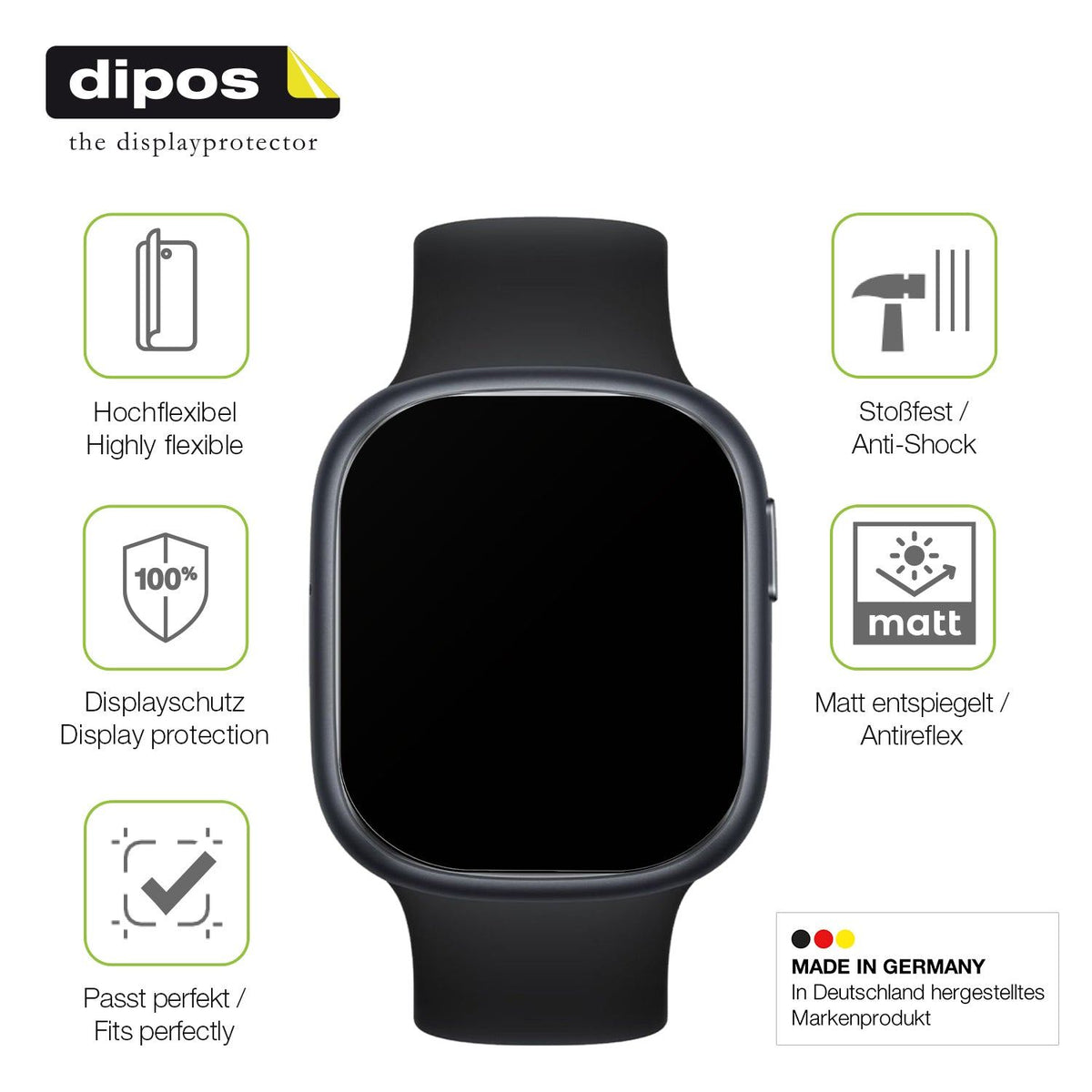 2x Full Cover Schutzfolie matt für Rollme S1 Smartwatch