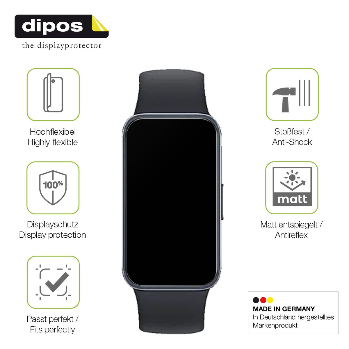 2x Full Cover Schutzfolie matt für Huawei Band 10